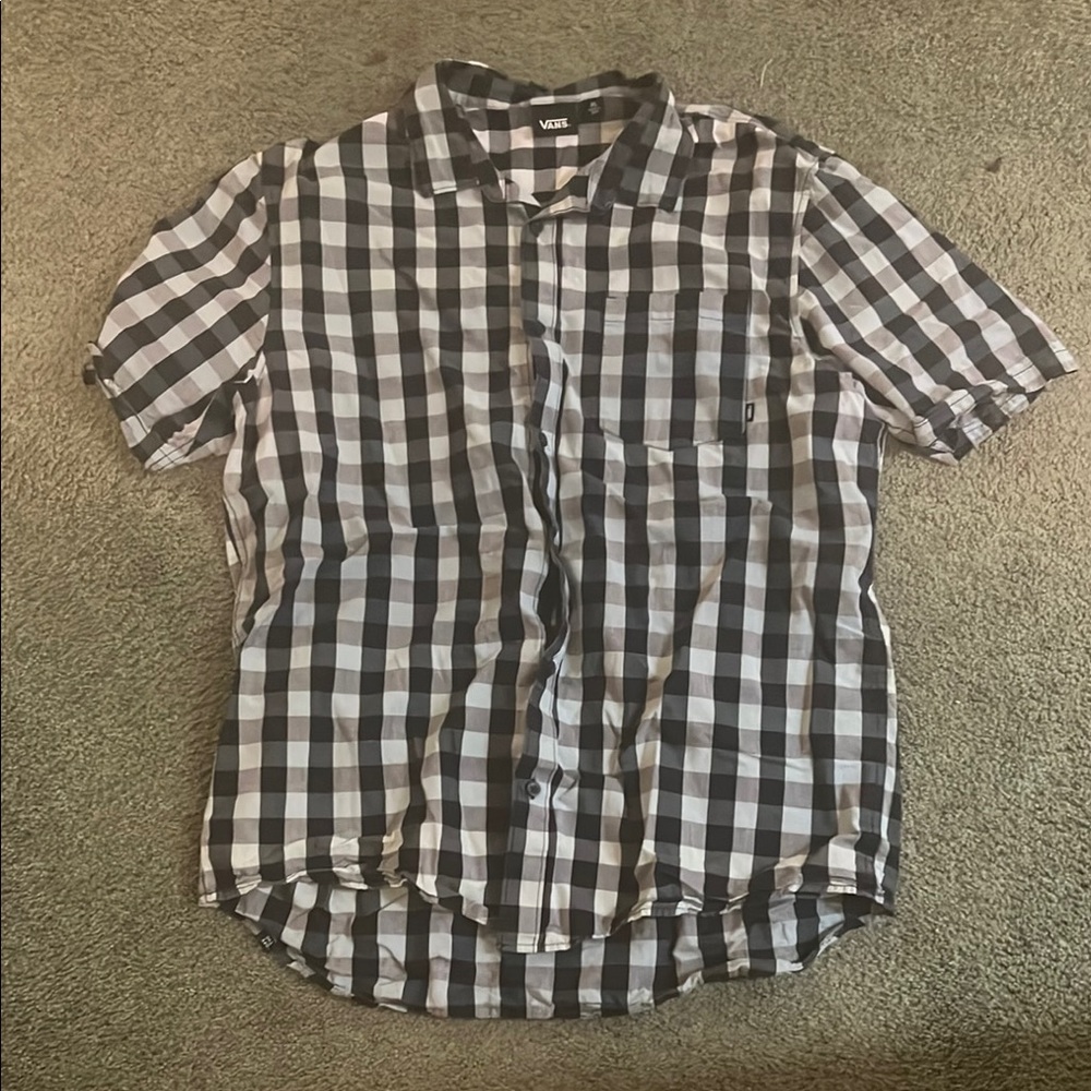 Vans Black and White Casual Button Down Shirt in great condition